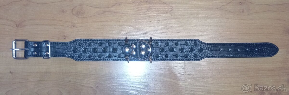 Koženkový obojok s hrotmi S M Lčierne - 6