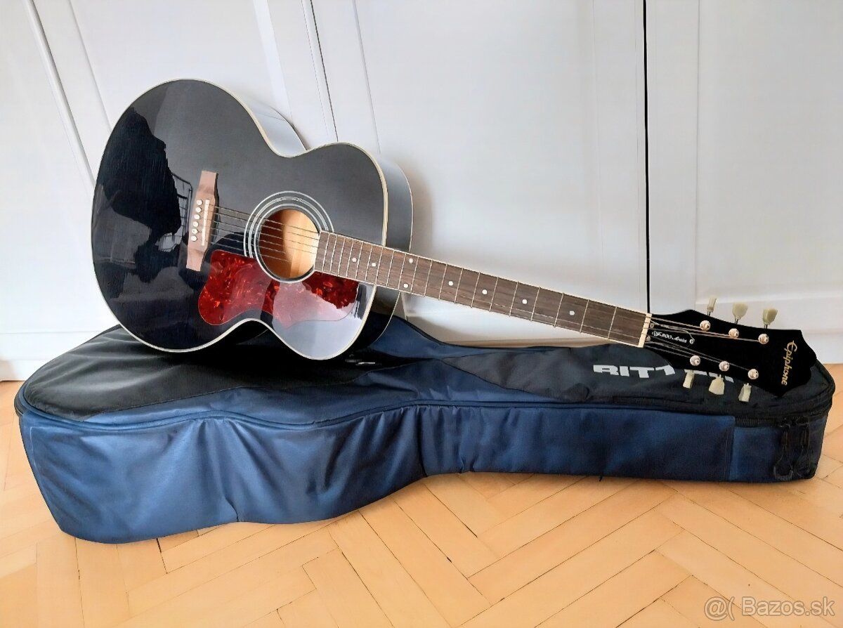 EPIPHONE EJ-200 ART ACOUSTIC JUMBO BLACK vr RITTER PÚZDRA - 6