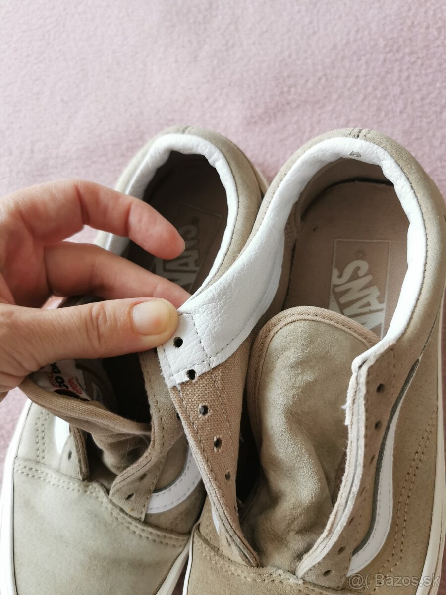 Svetlobéžové Vans tenisky, koža - 6