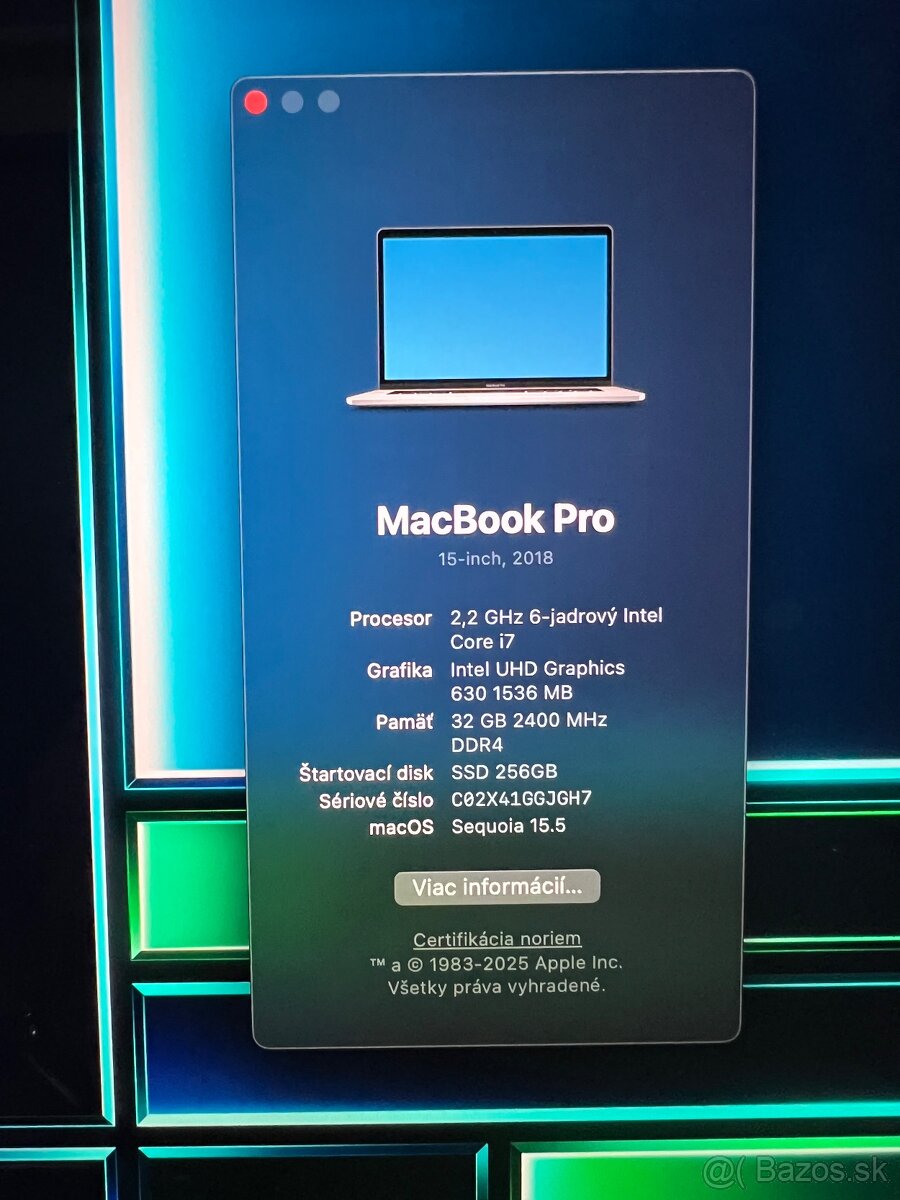 MacBook Pro 15” Touch Bar 32GB RAM - 6