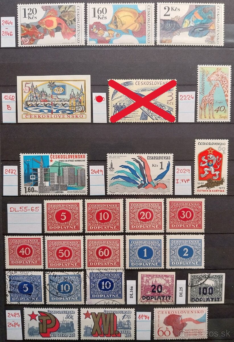 Známky ČESKOSLOVENSKO – 1 - 6