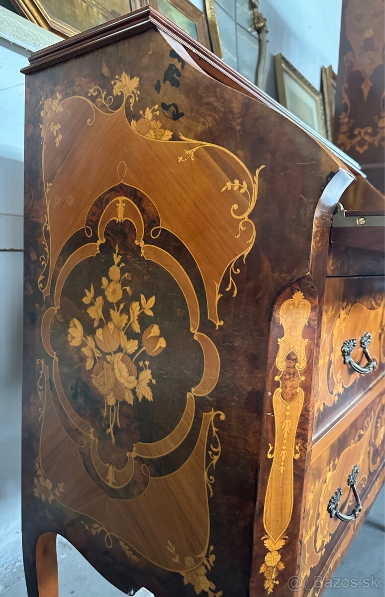 Intarzovaná písacia komoda - 6