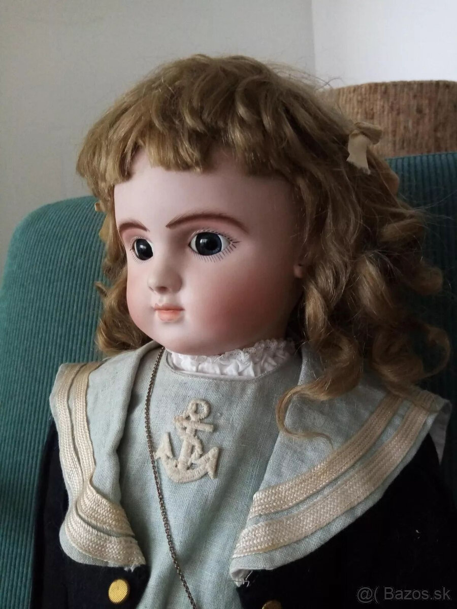 Vzácna stará francúzska bábika Baby Steiner so zatvorenými ú - 6