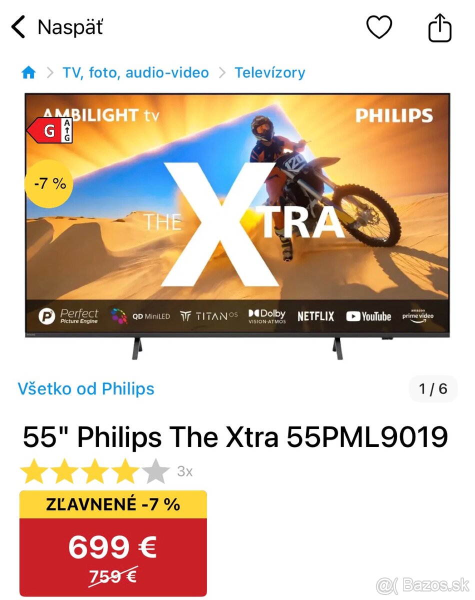 Philips The Xtra 55PML9019 – 55” QD MiniLED, Ambilight, 4K - 6