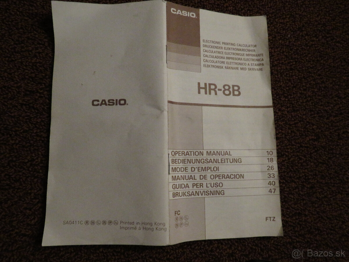 Kalkulačka s tlačiarňou HR-8B, Casio - 6