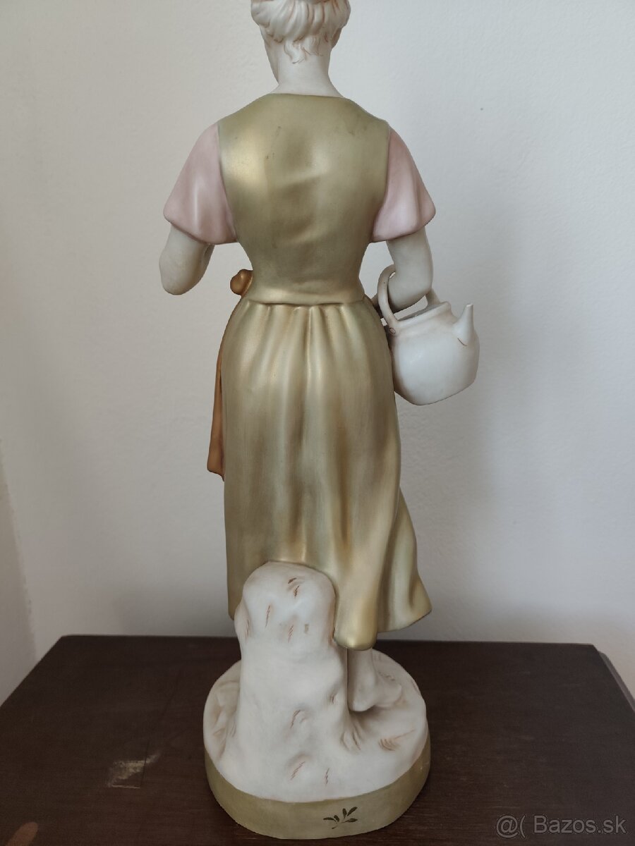 Royal dux veľká porcelánová socha žena s jablkami 52 cm - 6