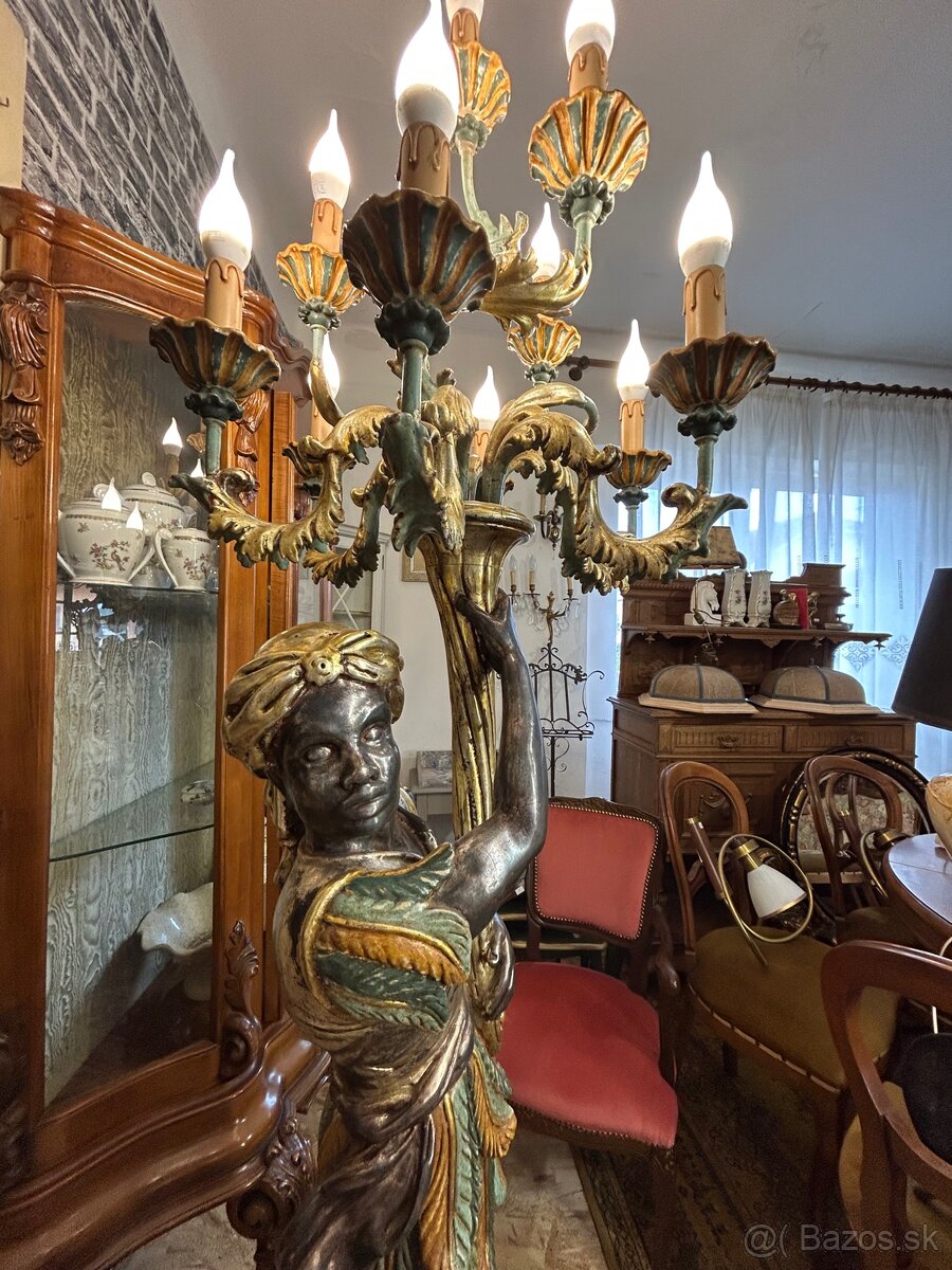 Luxusná figúrková lampa “Blackamoor” - 6