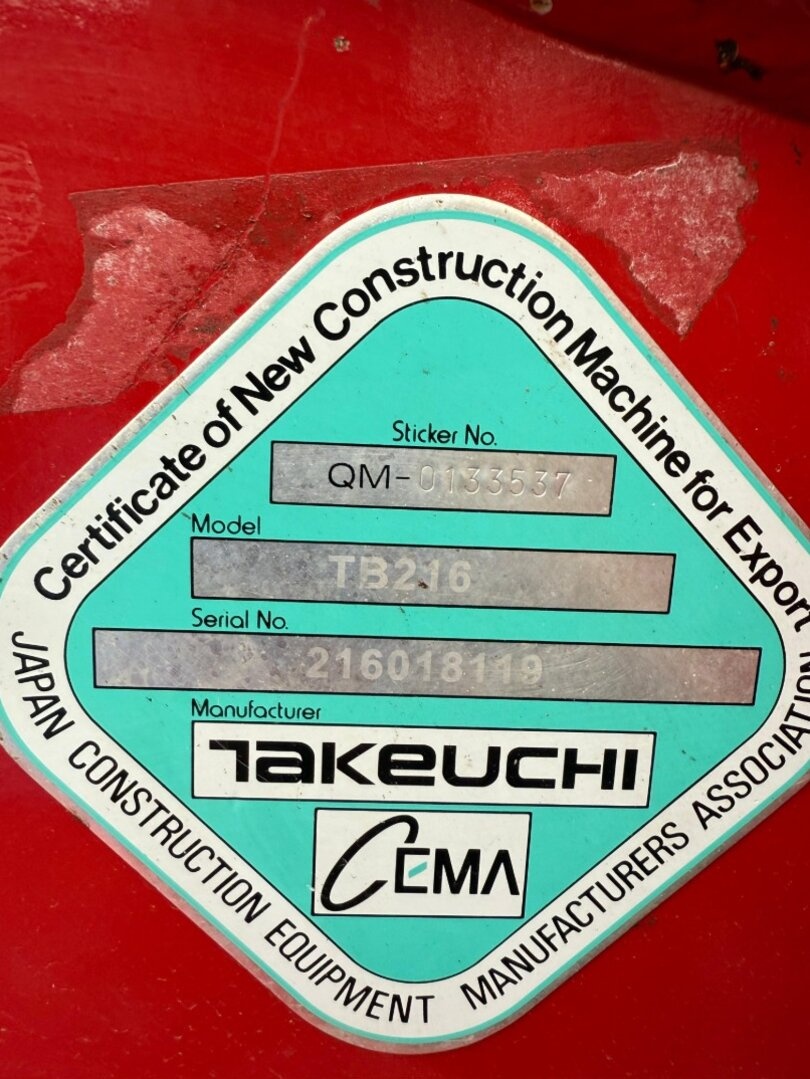 TAKEUCHI TB 216 - RV 2021 - servis VLW - powertilt - 6