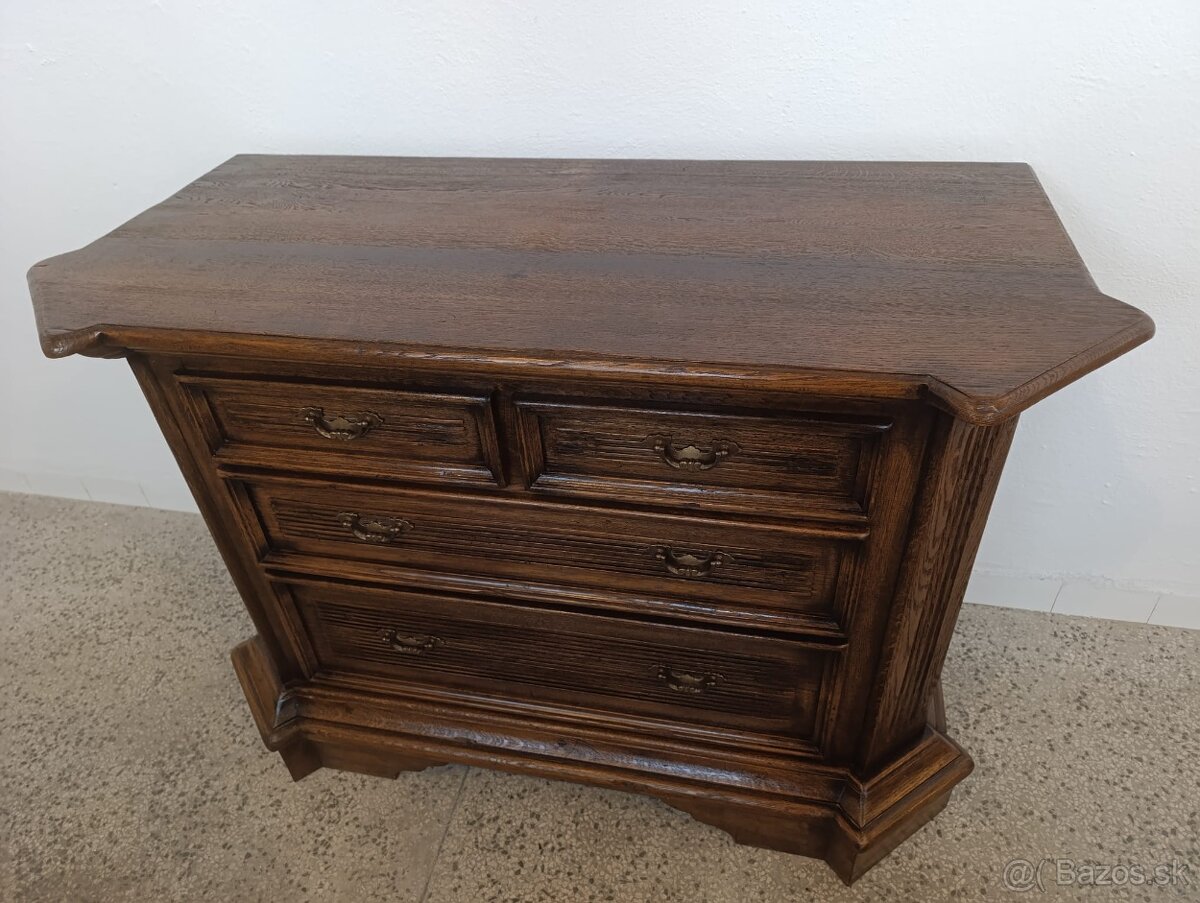 Starožitná komoda + zrcadlo, nábytek z masívu - 6