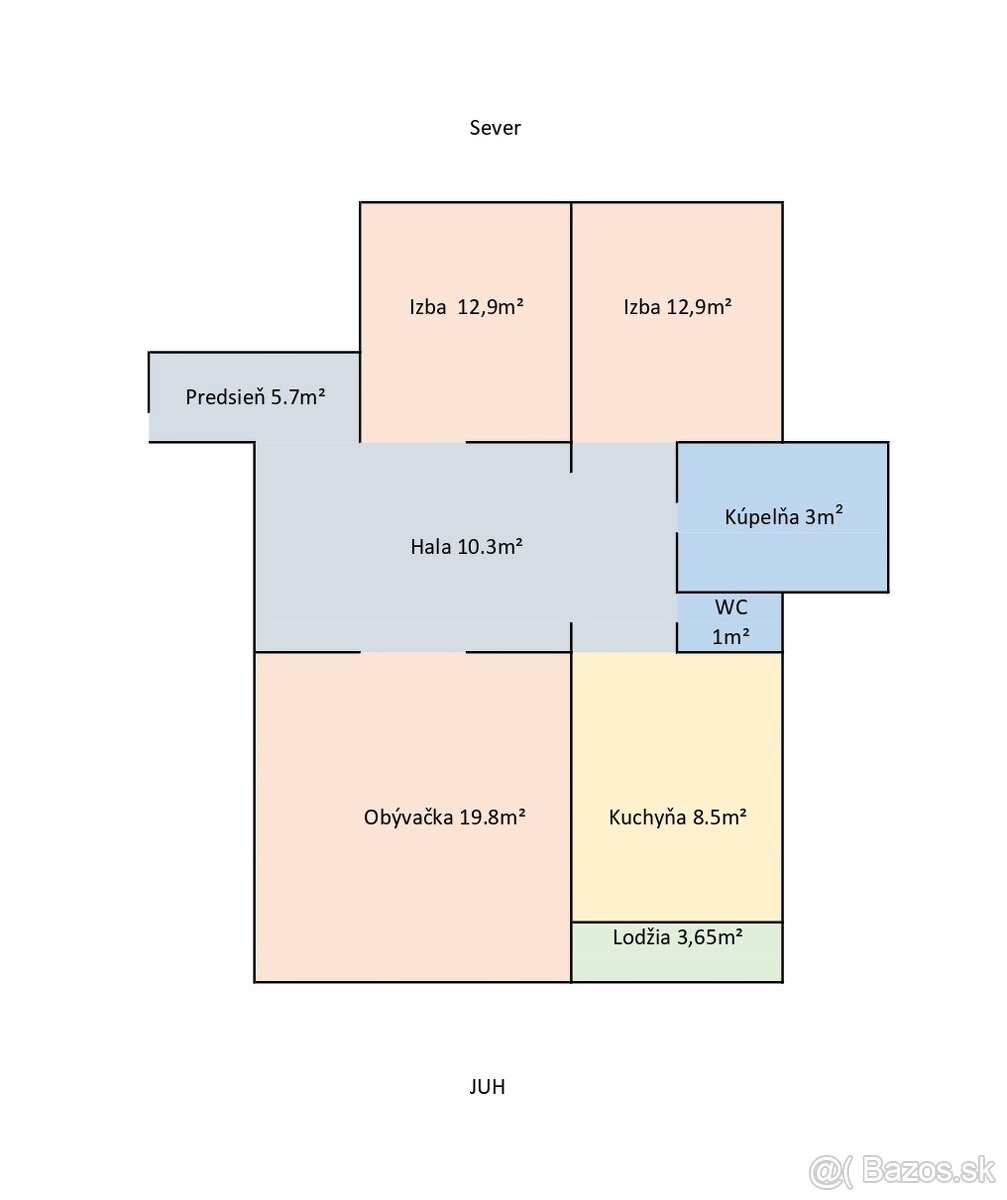 NA PREDAJ - 3 izbový byt s loggiou Podbreziny, ulica Kemi - 6