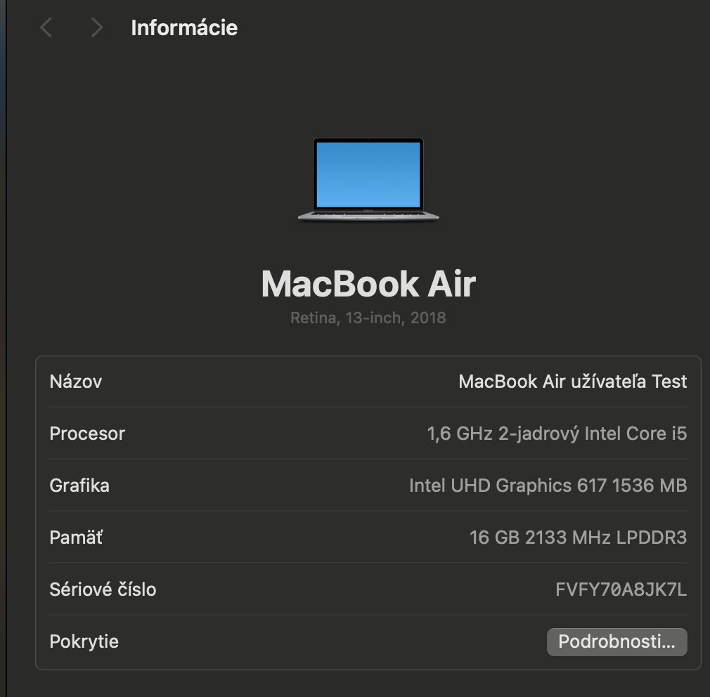 MacBook Air 13” (2018) – 16 GB RAM, 256 GB – výborný stav - 6