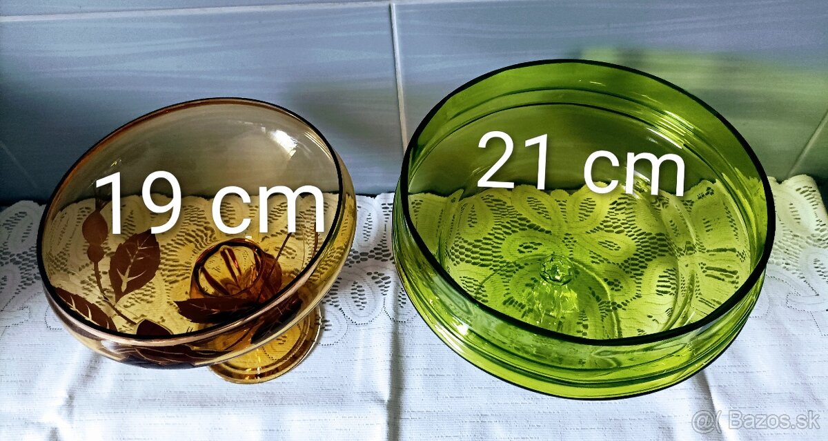 Retro sklenené misy, poháre - 6