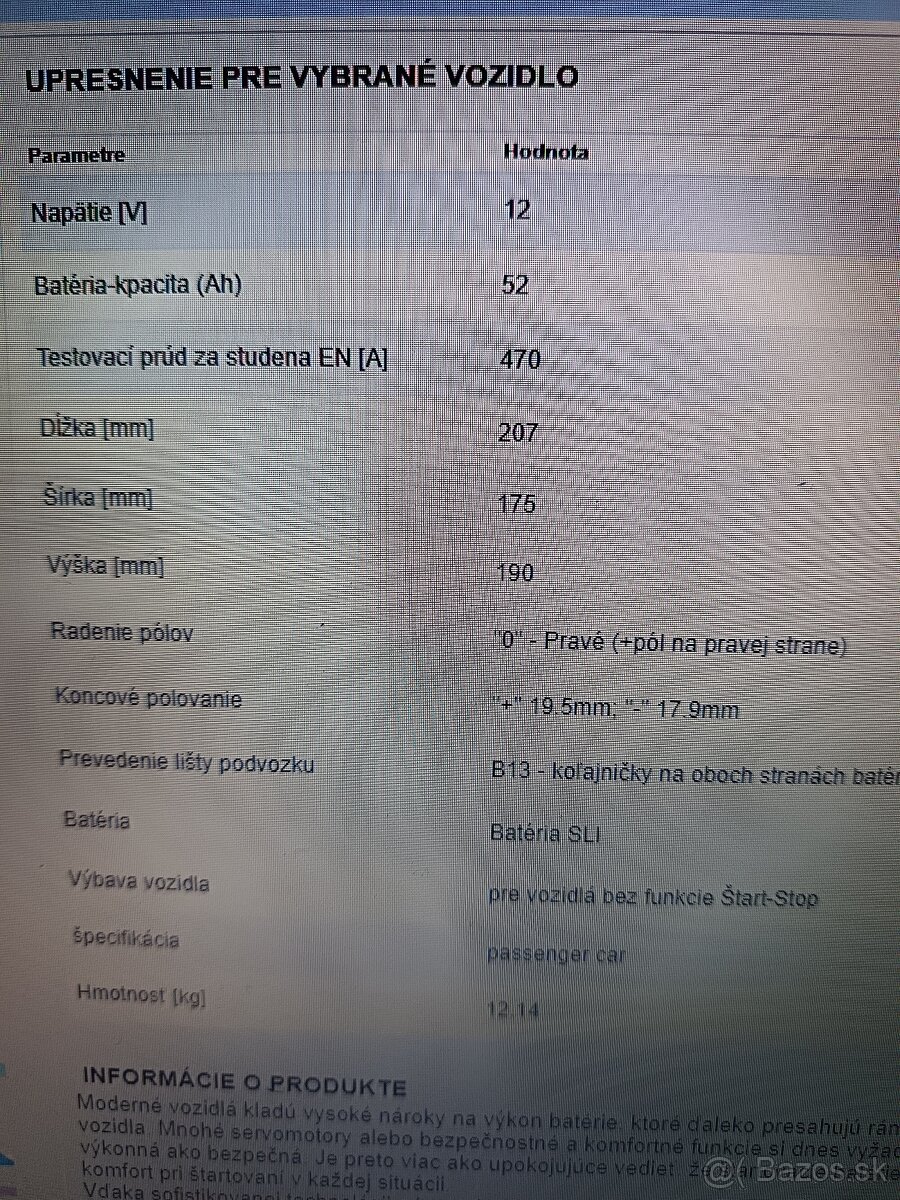 Autobatéria 52 Ah ERA - 6