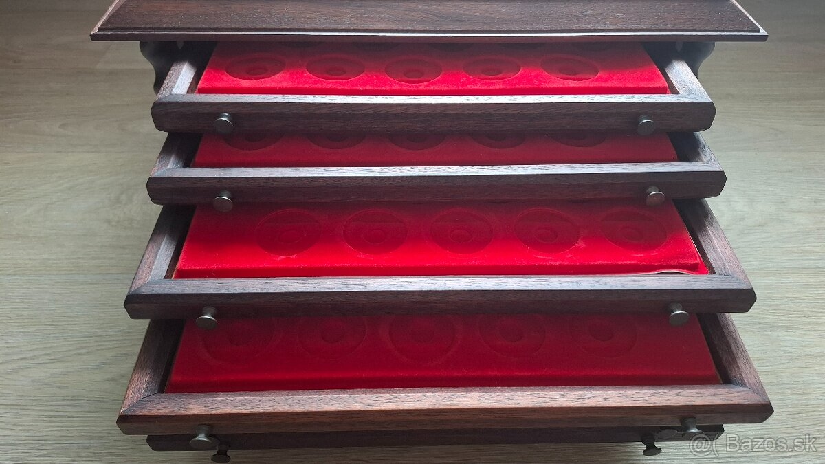 Drevená kazeta na 100 ks mincí - 6