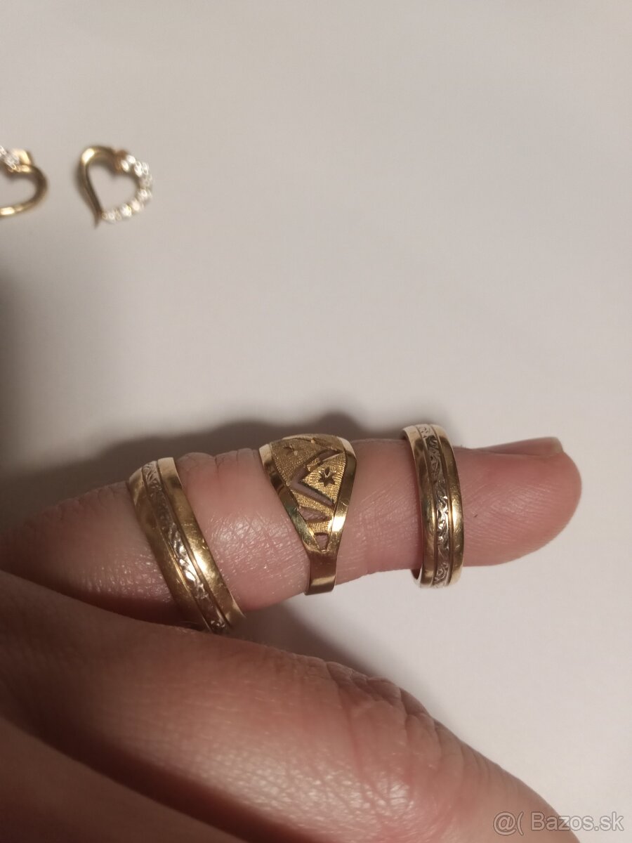 zlaté náušnice Prstene 16 17 19 20mm - 6