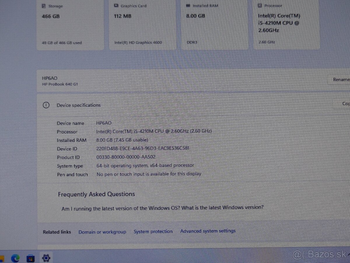 HP ProBook 640 G1 – výkonný pracovný notebook s SSD - 6