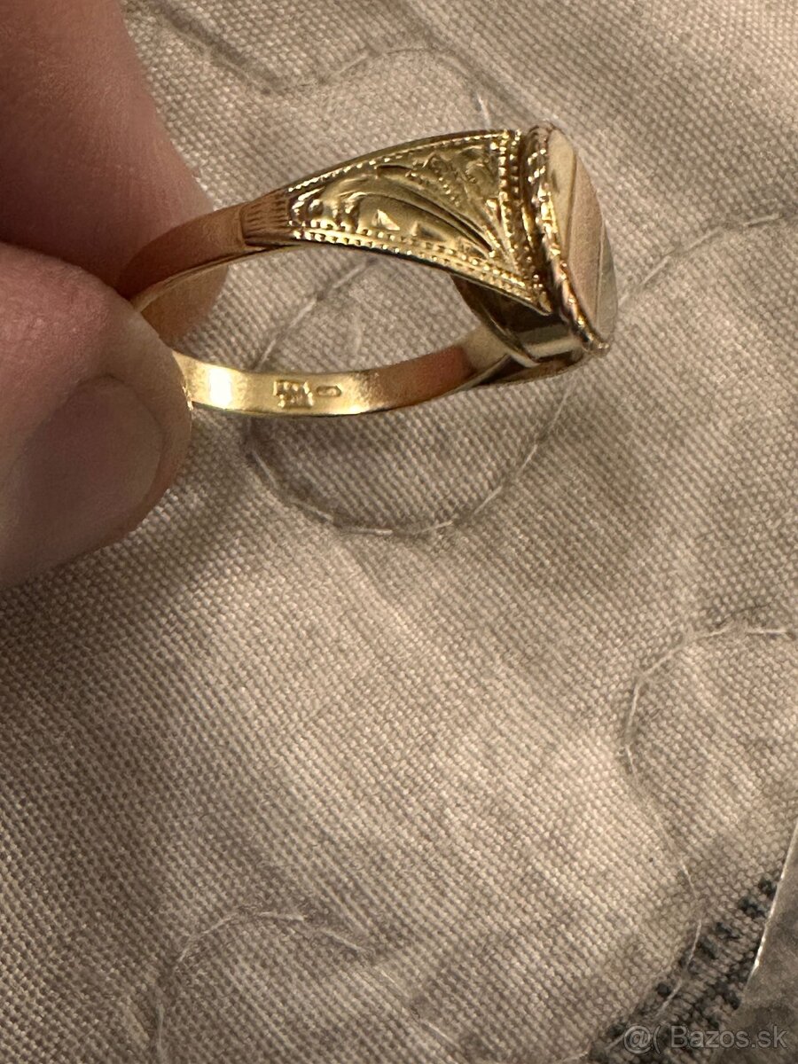 pánsky zlatý prsten 14 kt zlato - 6