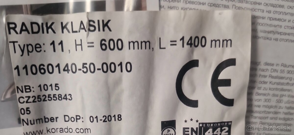 Radiator Korado radik klasik 600x1400mm - 6