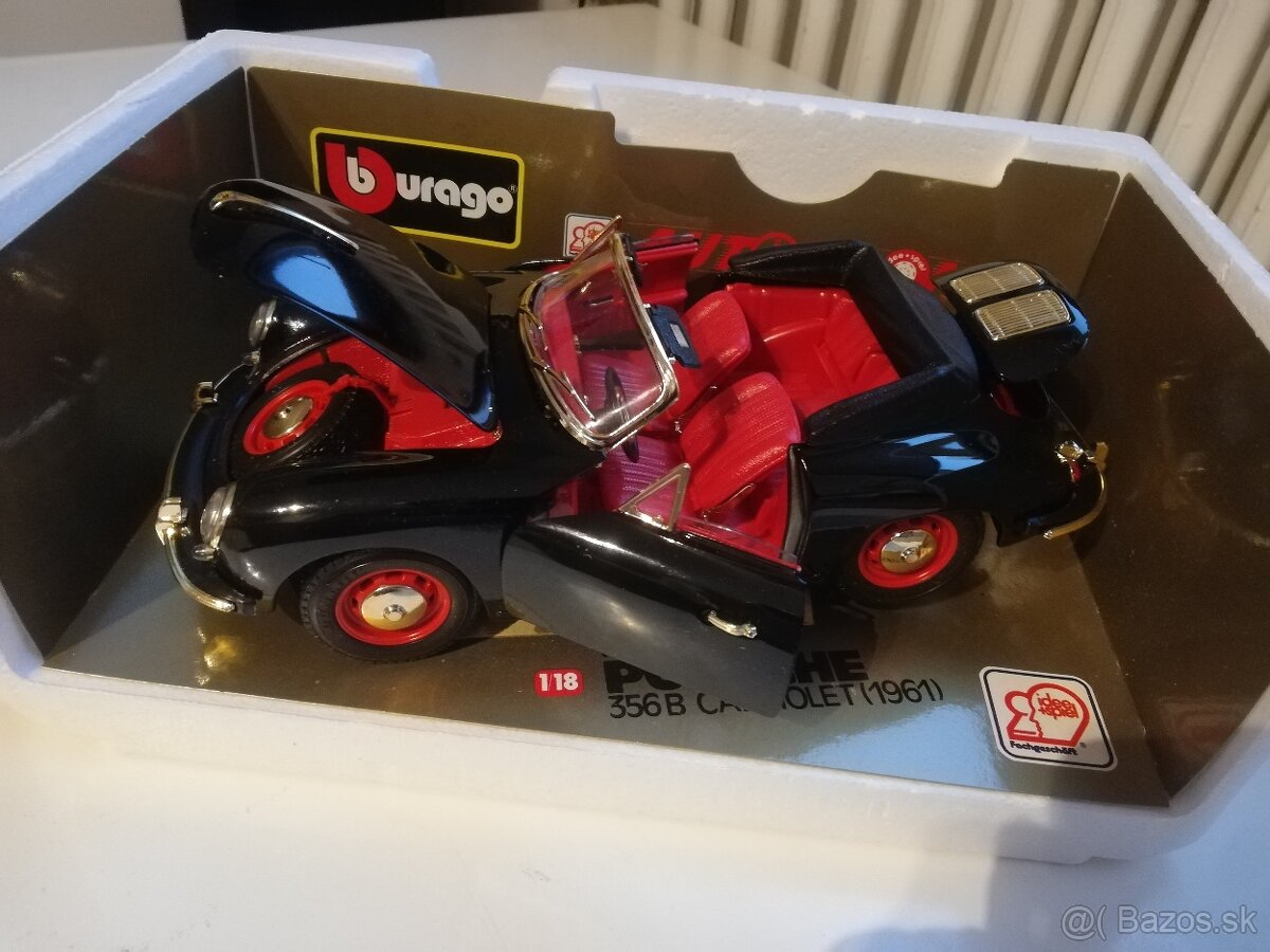 1:18 Porsche 356B Cabriolet 1961 cierna, krabica - 6