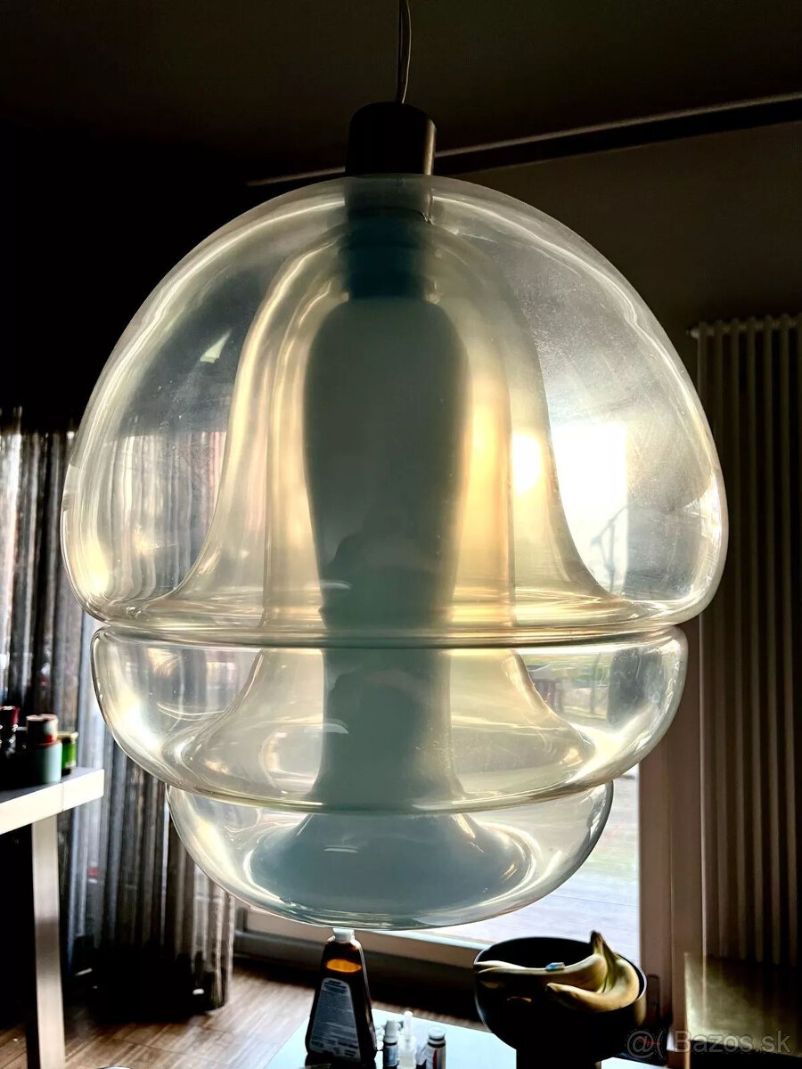 Závesná lampa od Carla Nasona pre Mazzega - priehľadné murán - 6