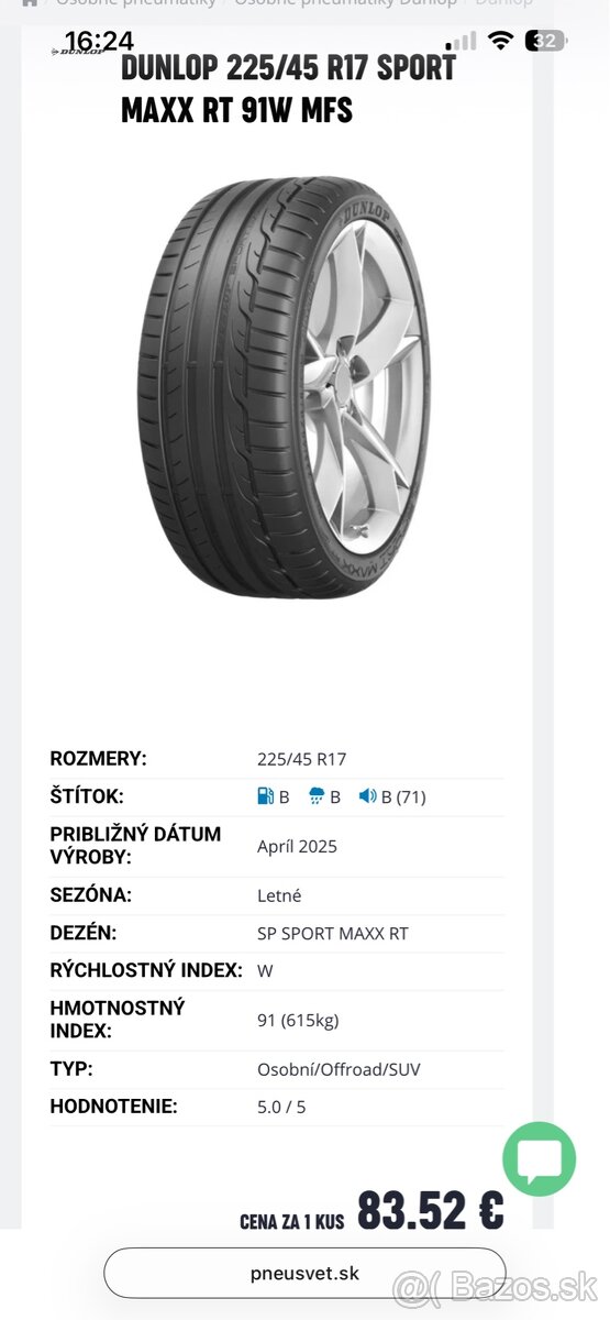 Letne pneu dunlop - 6