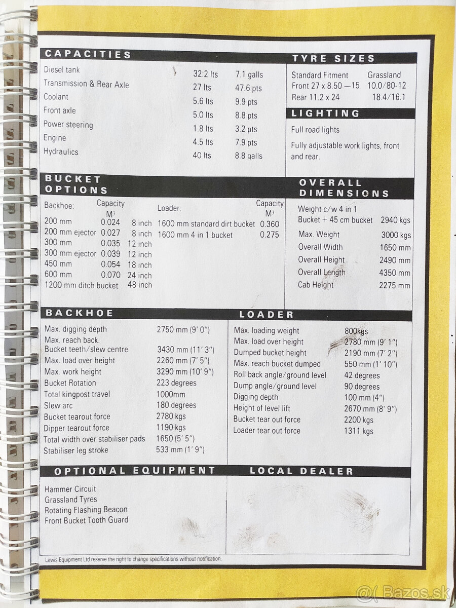 traktor bagr / buldobagr Lewis Badger 4x4, 262 000kč + DPH - 6