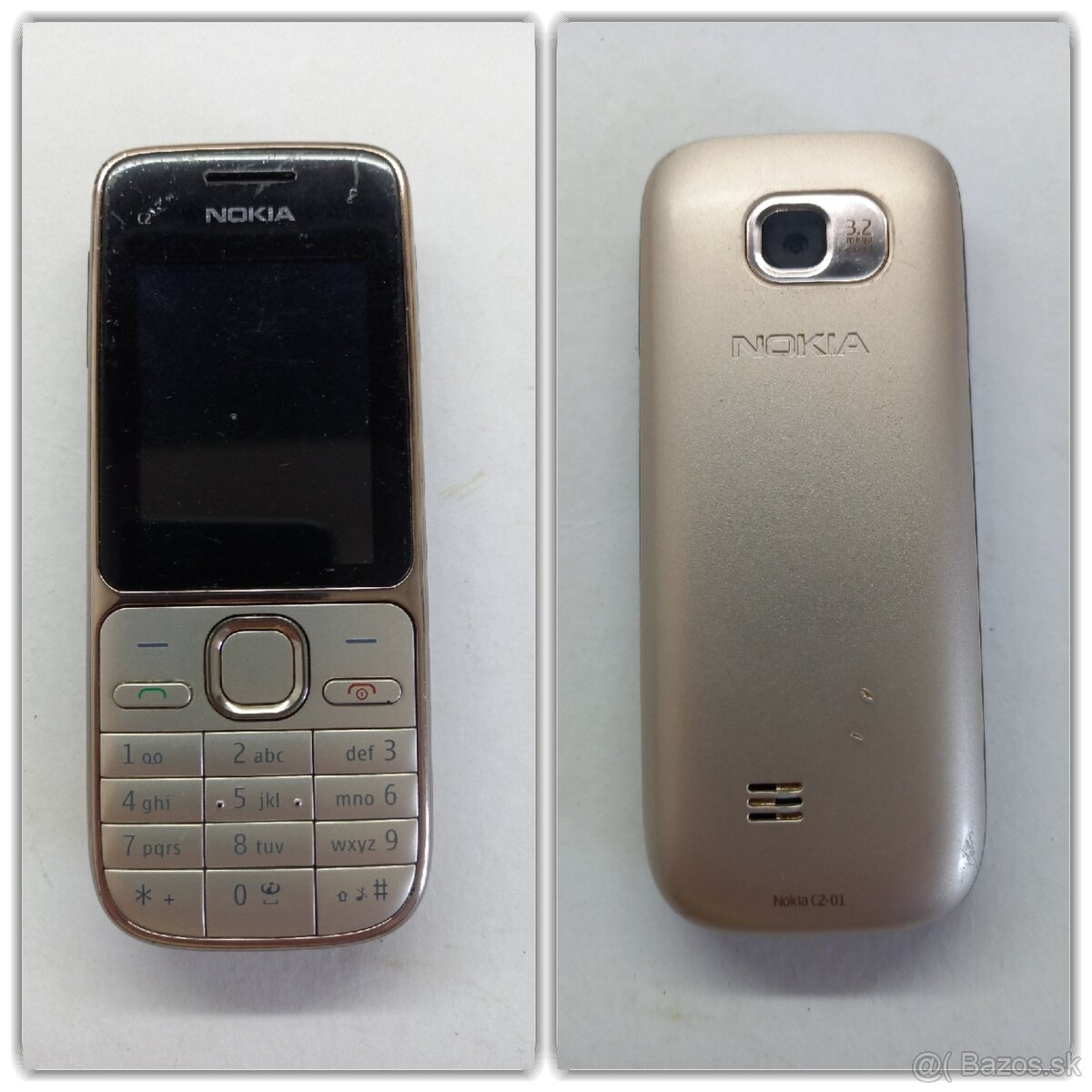 NOKIA C2-01 RM-721 Zlatá-Gold - 6