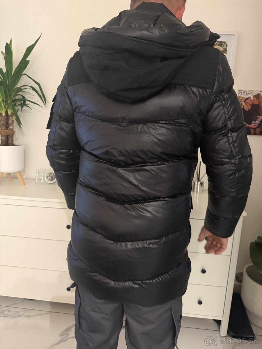 Pánska bunda dlhá čierna - 6