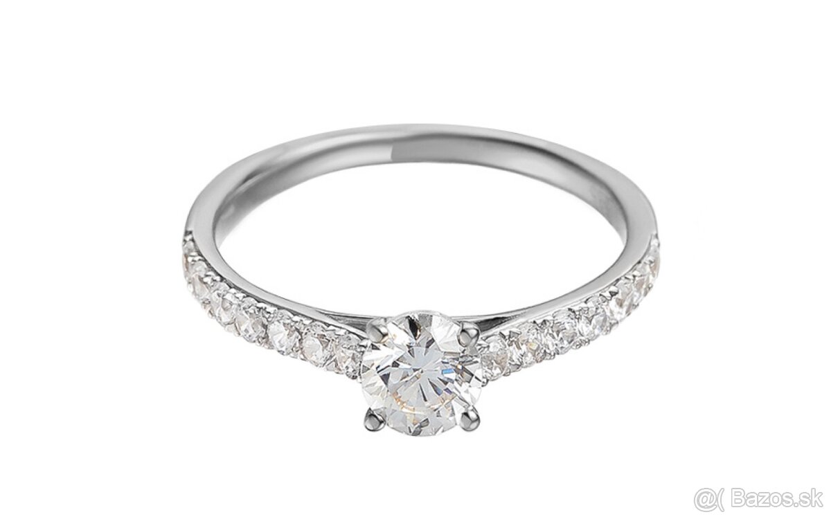 Žiarivý prsteň v bielom zlate Noella, 9K - 6