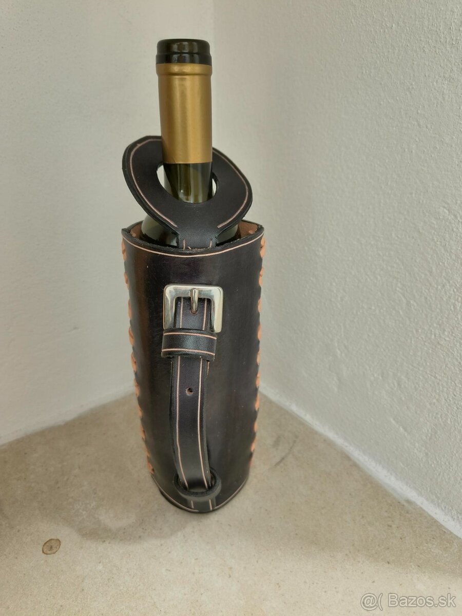 predám kožené púzdro na víno-nosič - 6