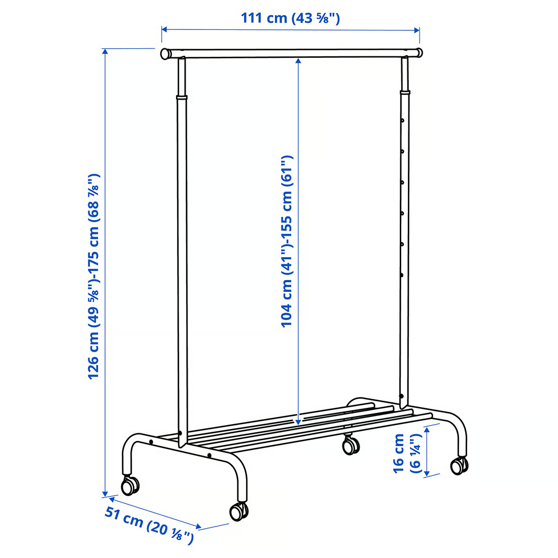 RIGGA Vešiak na šaty IKEA, biely - 6