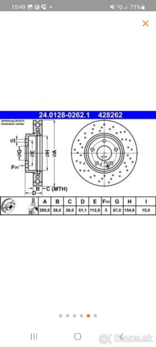 ATE ///Predne brzdove kotuce 24.0128-0262.1 Mercedes-Benz - 6