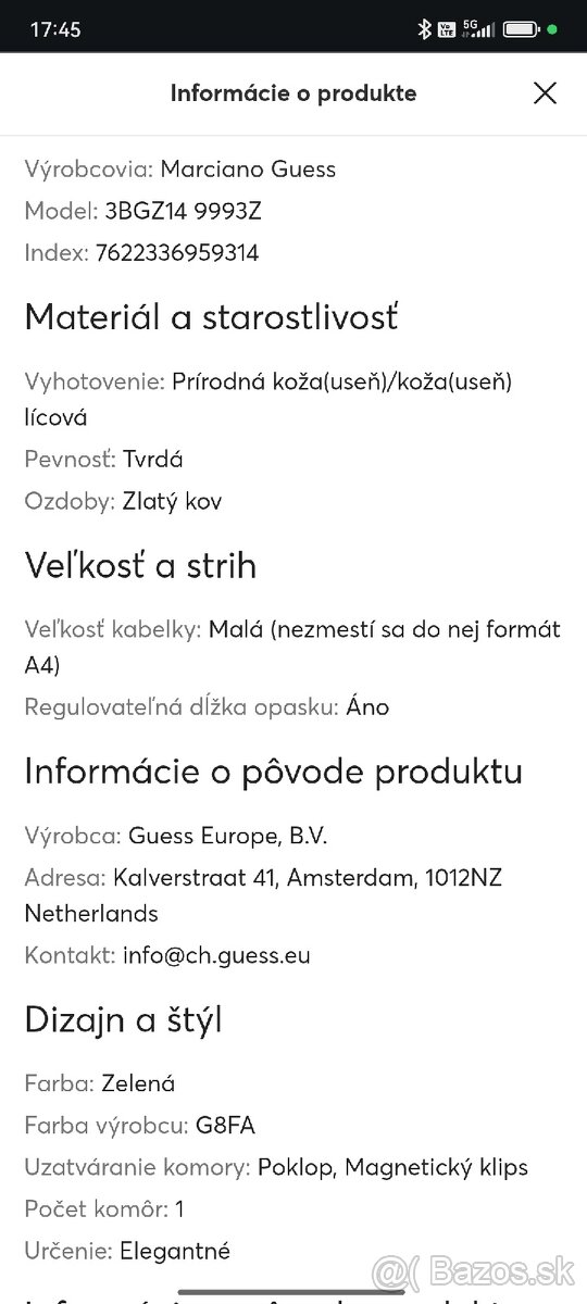 Marciano Guess kožená kabelka NOVÁ - 6