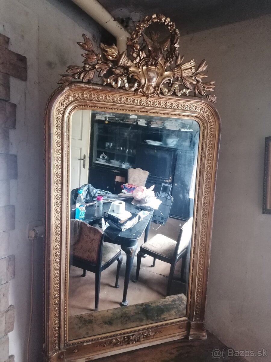 Stôl so zrkadlom starožitný rak. Uhorsko - 6