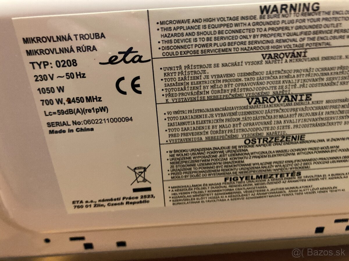 Mikrovlnka Eta 0208 - 6