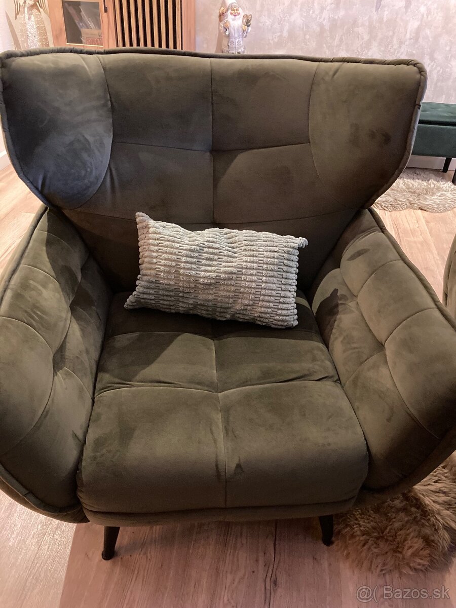 Široké kreslo Ariana, zelené - 6