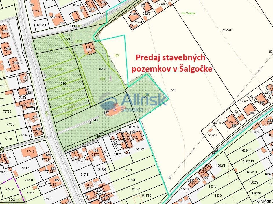 Predpredaj stavebných pozemkov v obci Šalgočka. Pozemok čísl - 6