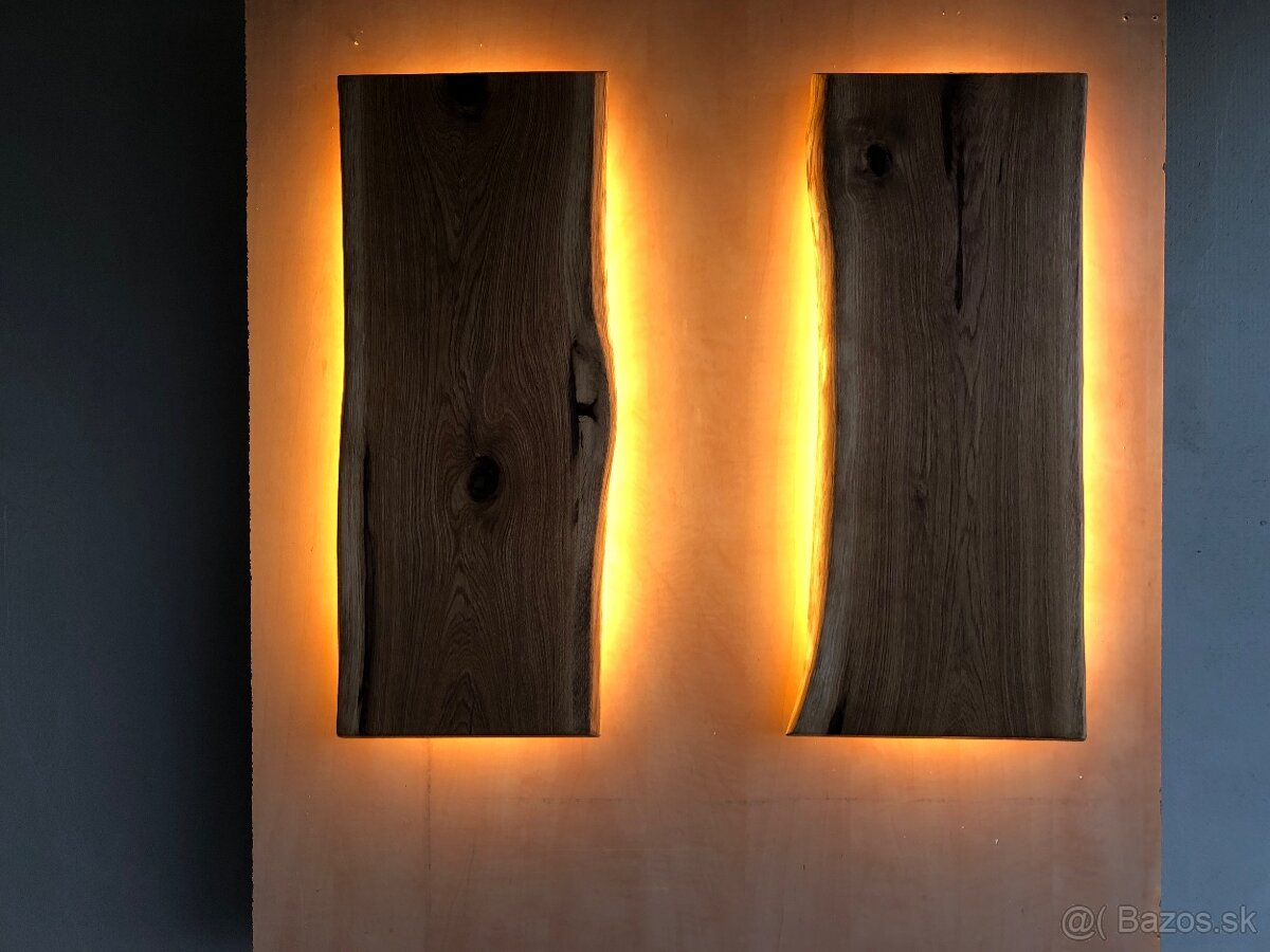 Nastenný LED drevený panel, svietidlo led svetlo - 6