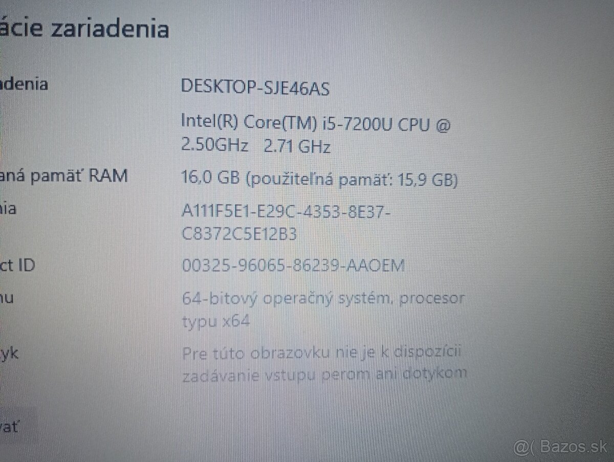 rozpredám na diely funkčný notebook Hp 17 - 6