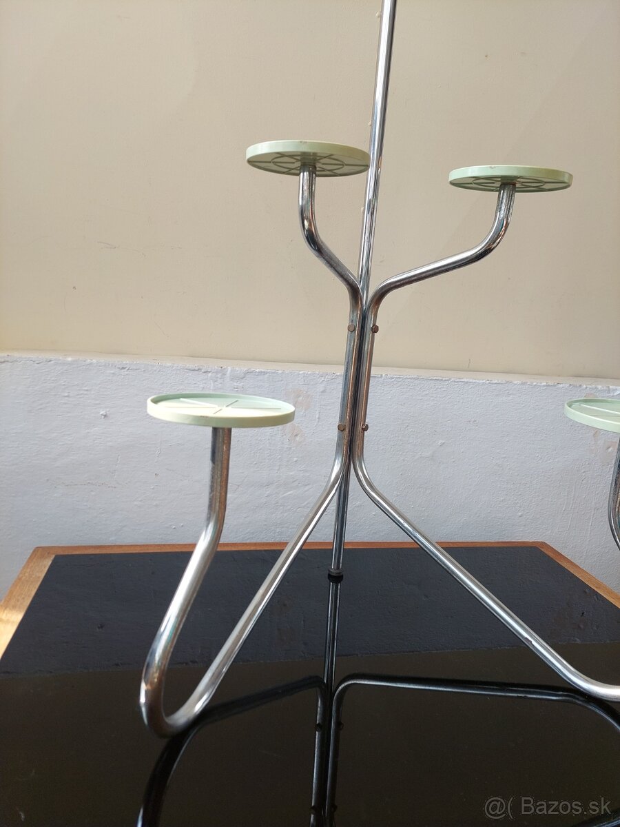 BRUSEL RETRO STARÝ STOJAN NA KVETINY CHROMOVANÝ - 6