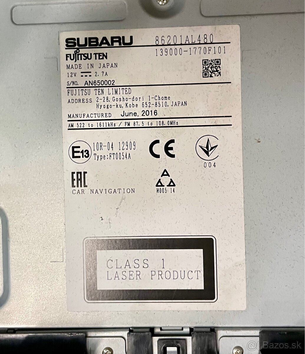 Autorádiá Subaru Outback 2015-2017 a 2018-2019 - 6