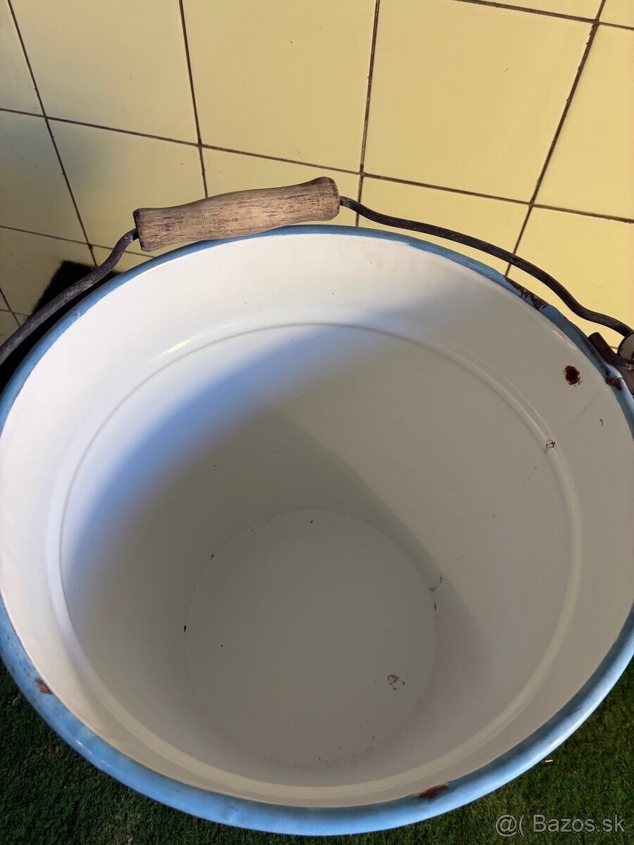 Smaltované vedro zdobené - 6