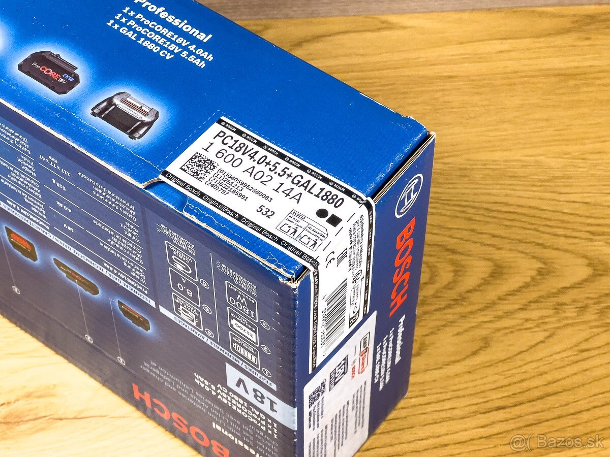 Súprava Bosch ProCORE18V 4.0Ah + 5.5Ah + GAL 1880CV - 6