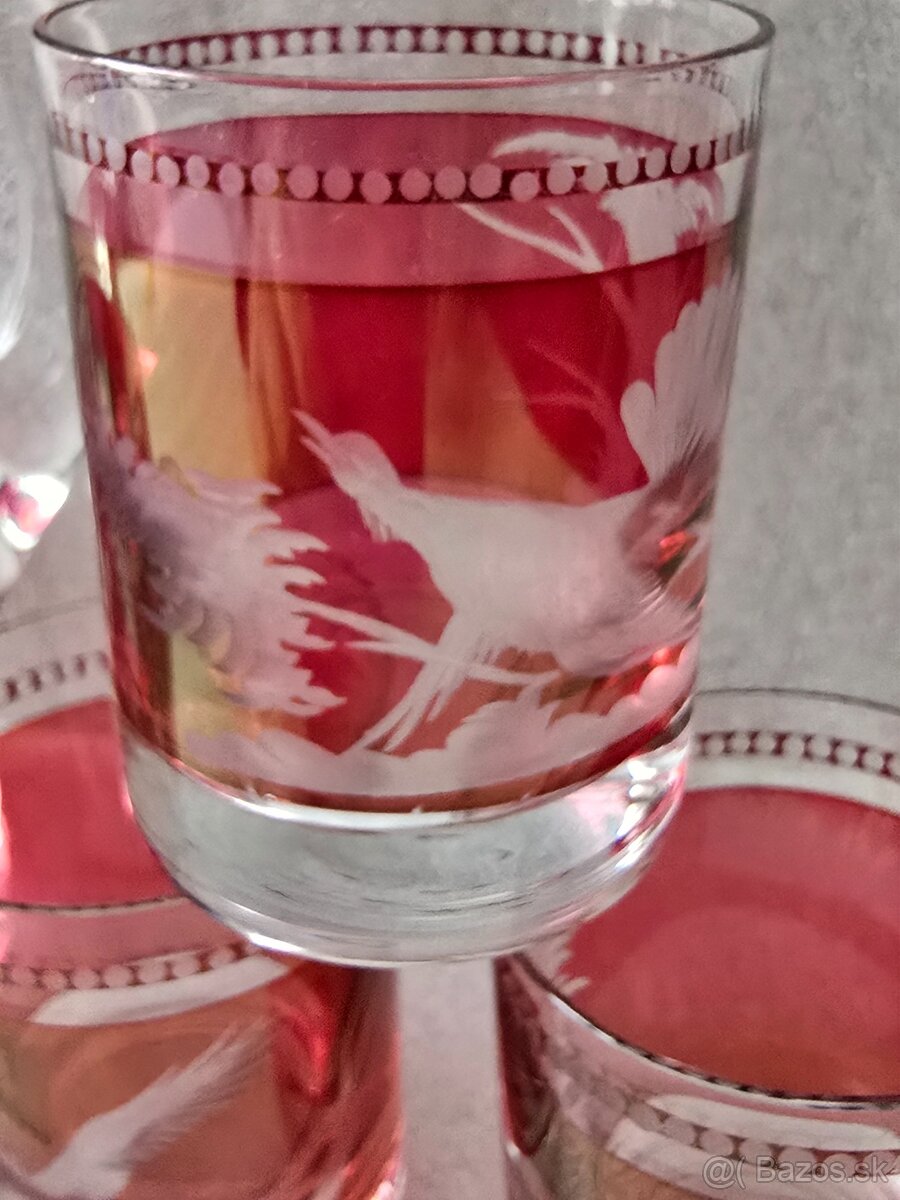 Karafa cenové viečko, 6 pohárov. - 6