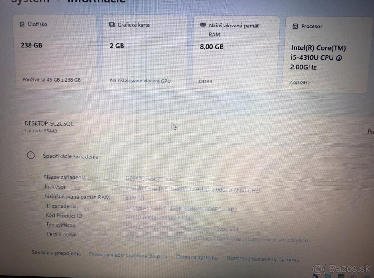 Dell Latitude E5440 / i5 / 8GB RAM / 256GB SSD / NVIDIA - 6