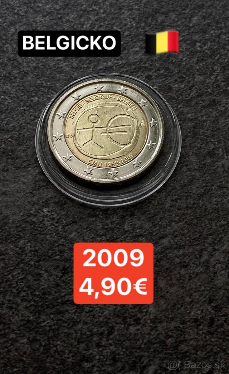 Euromince - pamätné dvojeurové mince Belgicko - 6