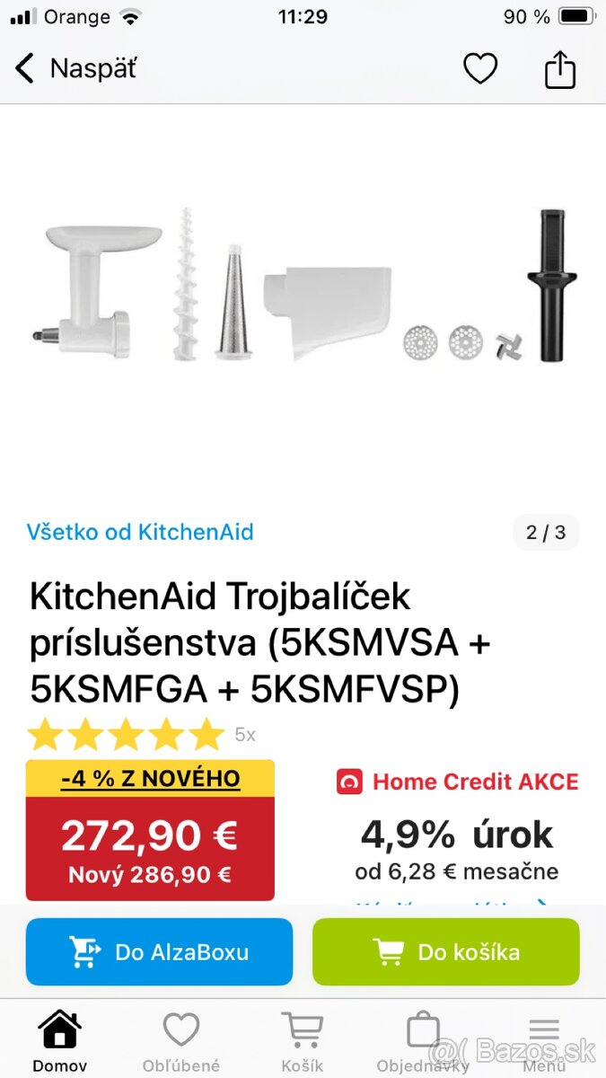 Kuchynsky robot Kitchen Aid Artisan 125 - 6