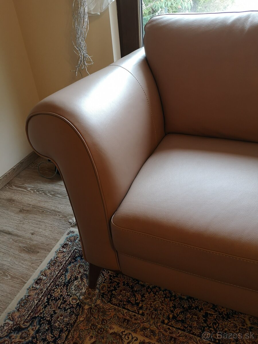 Kožená rohová sedačka NATUZZI EDITIONS – masív, výborný stav - 6