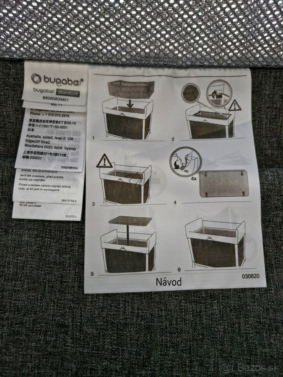 Bugaboo Stardust grey melange postieľka - 6