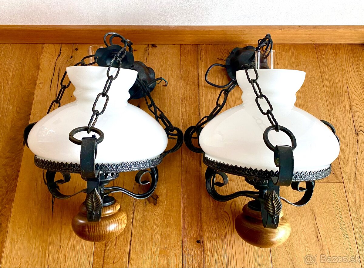 Staré krásné párové lampy ve stylu petrolejky - 6